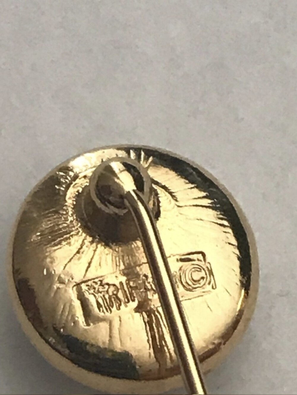 Vintage Crown Trifari Pearl & Rhinestone Halo Stick Pin 1950s - Picture 10 of 10